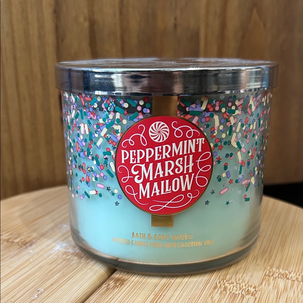 Bath & Body Works Peppermint Marshmallow Candle - Light Blue